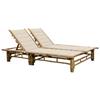 VidaXL Chaise Longue Pour 2 Personnes Avec Coussins Bambou