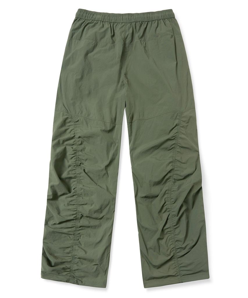 BROWNBREATH Tag Nylon Shirring Pants - Khaki