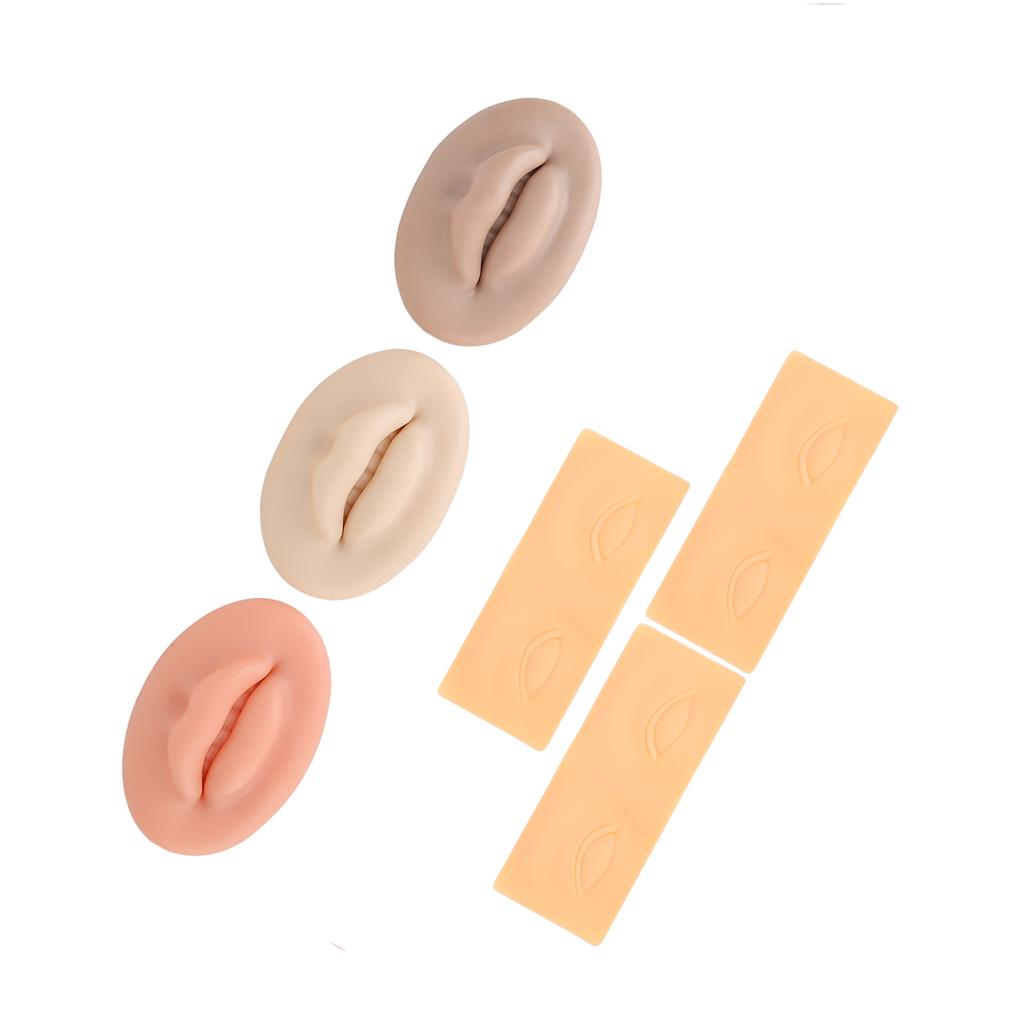3D Microblading Practice Skin Soft Silicone Lips Eyebrow Eyeliner Tattoo Practice Skin for Novice