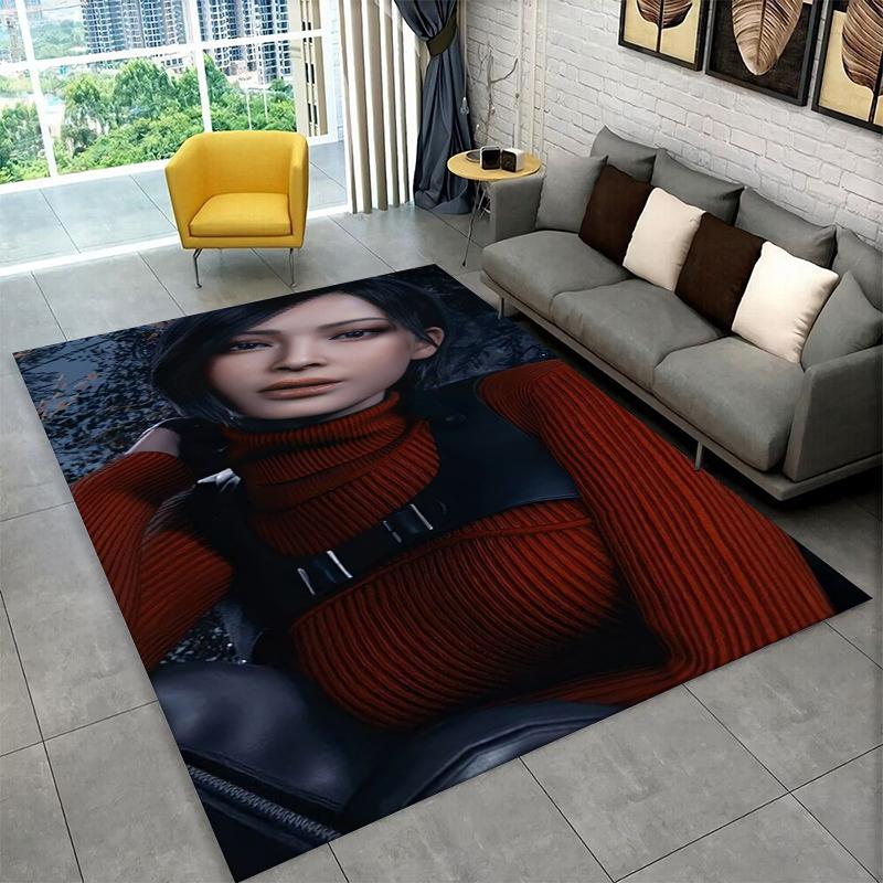 Tappeto Cartoon 3D R-Resident Evil Leon per Camera da Letto Soggiorno Divano Sala Giochi Zerbino Decorazioni per la Casa, Tappeto per Area Bambini Antiscivolo