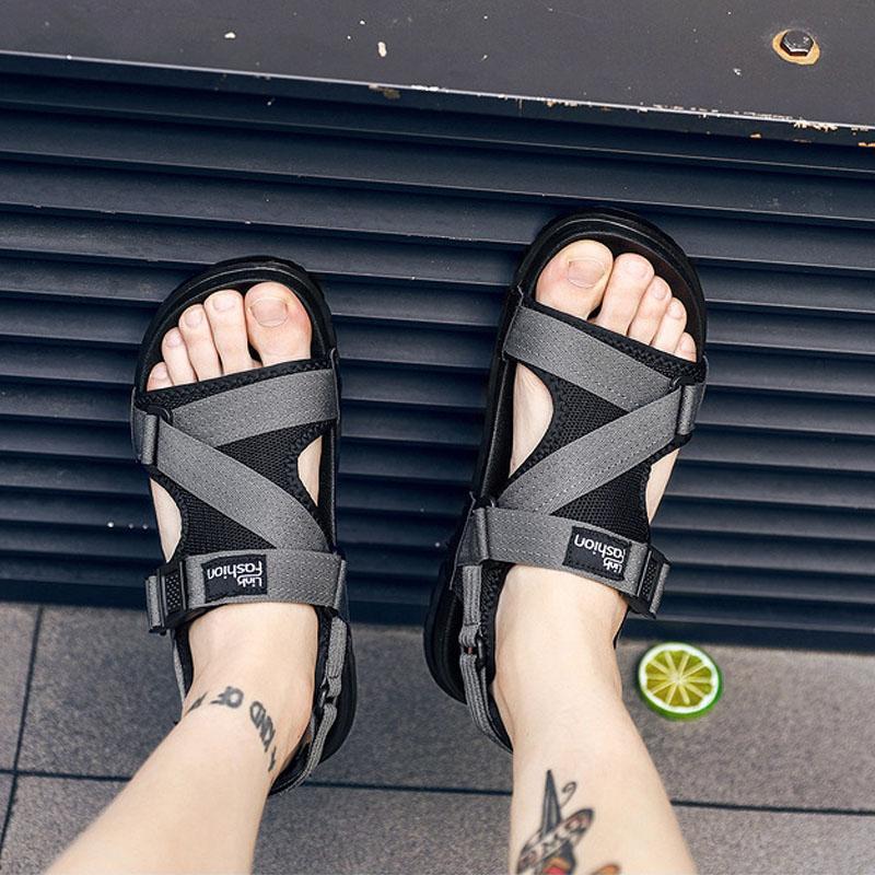 New Sandals Men Shoes Hook&loop Gladiator Men's Summer Shoes 2024 Fashion Beach Sandals Men sandalias hombre Large Size 45 46