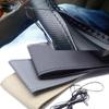 38cm Microfiber Car Steering Wheel Cover Soft Leather Braid On The Steering-Wheel with Needle Thread DIY Car Decoration