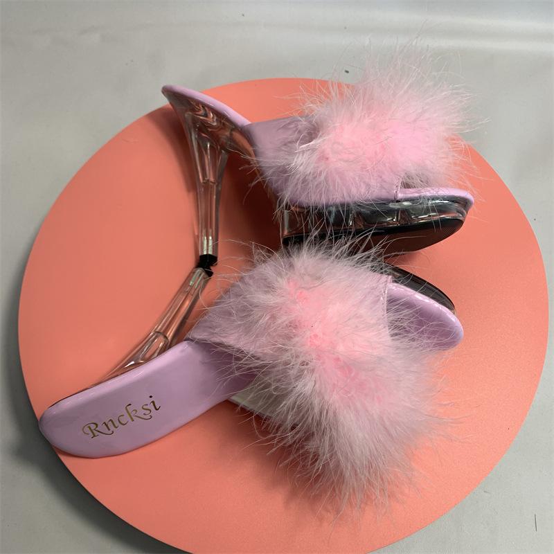 Sandale de damă cu toc înalt pantofi de cristal papuci sexy pantofi de dans la modă transparenți 13 cm toc 3 cm platformă YKC