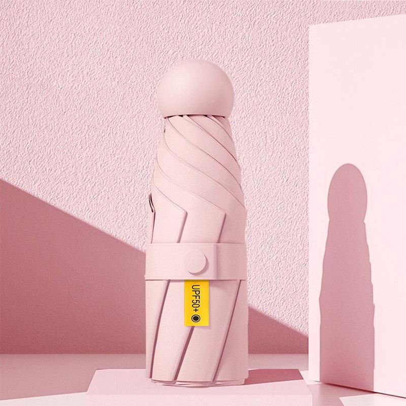 UV Protective Black Folding Sun Umbrella - Anti-Ultraviolet Women's Sunshade with Custom Logo