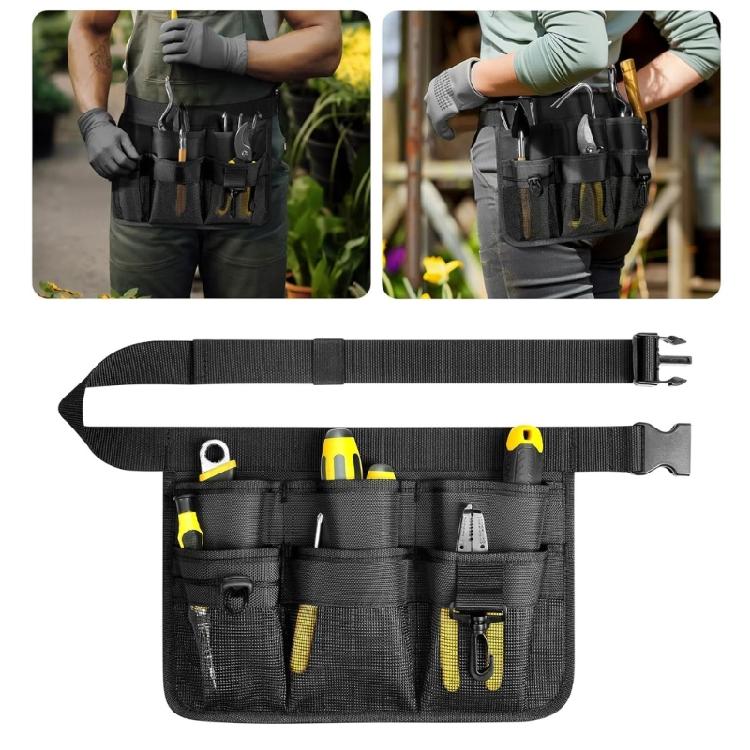 Extra Capacity Tool Apron For Gardeners Reinforced Cloth Multi Functional Pockets Comfort Fit Waist Belt