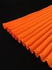 Plus Size Women's Orange Pleated Lapel Dress - Loose, Slimming, Long, Casual Skirt