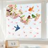 Floral Branch with Bird Static Cling Window Stickers No Glue Removable Reusable for Bedroom Living Room Study Home Decor