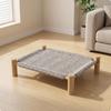Comfortable Pet Bed with Wooden Legs | Breathable Woven Surface, Detachable Washable Design,
