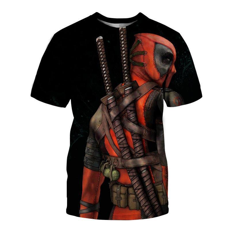 2024 Nova Miniso Universo Meninos e Meninas Deadpool Anime Impressão 3D Streetwear Personalidade Camiseta Infantil/Adulto Casual Moda Top
