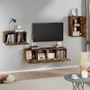 4 Piece TV Cabinet Set Smoked Oak Effect Particleboard