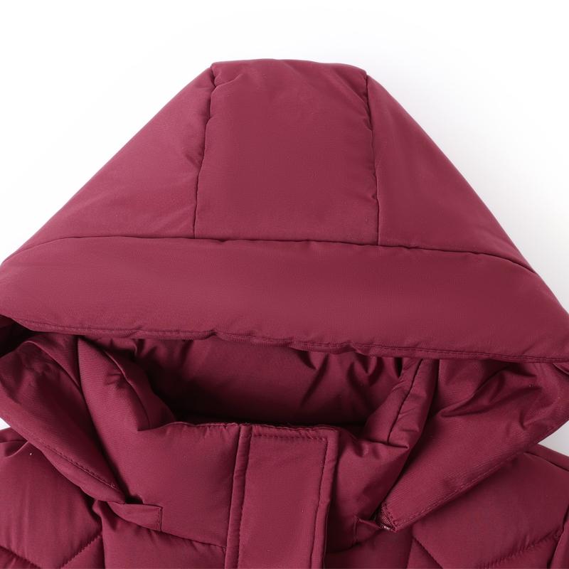 Plus Size Middle Age Women Winter Coats Hooded Elegant Thick Warm Embroidery Parkas Female Jackets