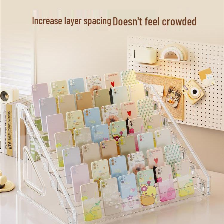 Acrylic Multi-Layer Display Stand for Mobile Phone Cases and Jewelry
