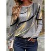 2026 New Women's Black White Striped Orange Trim Knit Sweater Long Sleeve Crew Neck Loose Fit Casual Daily Wear Top