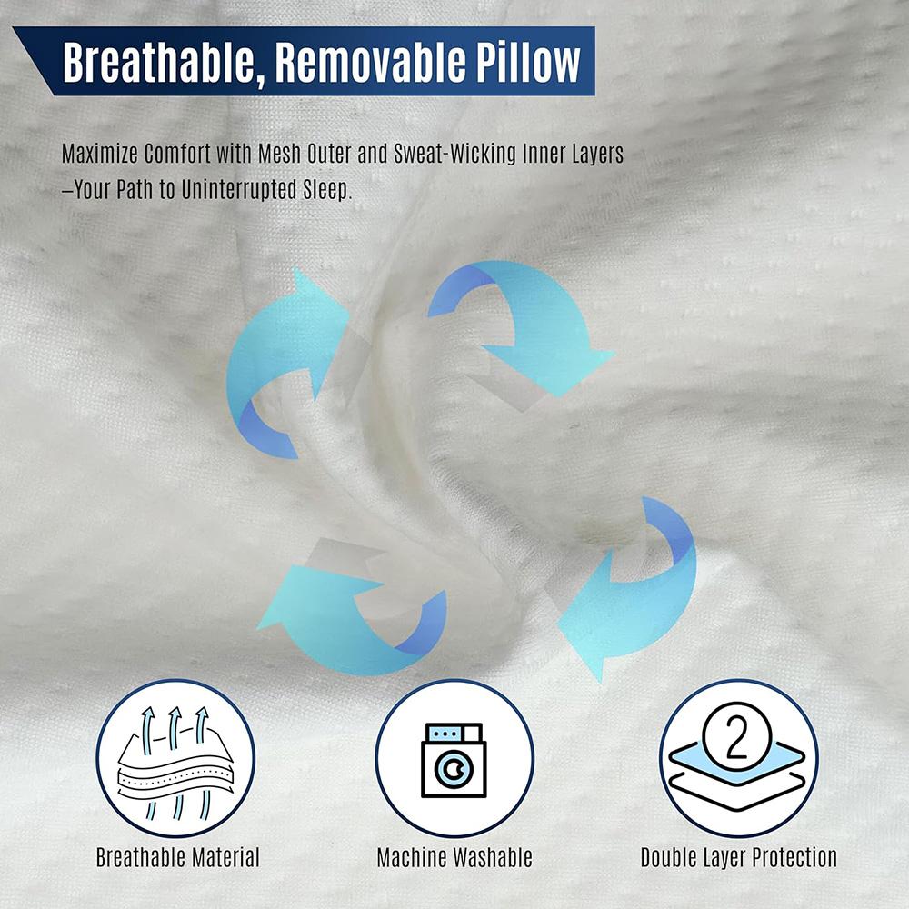 Adjustable Wedge Pillow Set with Cushion Memory Foam Bed Triangle Pillow for Acid Reflux, Back Pain Relief & Sleep Support