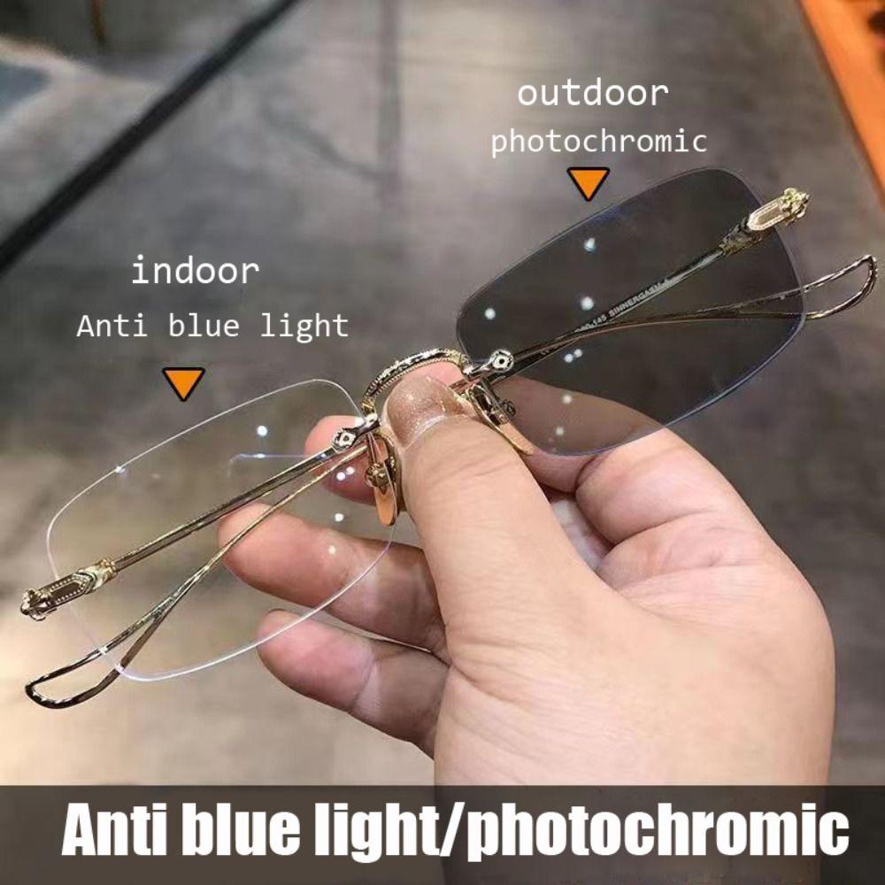 Blue Ray Blocking Anti-Blue Light Glasses Ultralight Metal Oversized Eyeglasses Eye Protection Computer Goggles Office