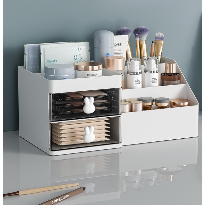Drawer-type Cosmetics Storage Box Organizer Plastic Jewelry Lipstick Makeup Storage Box Desktop Student Stationery Pencil Holder