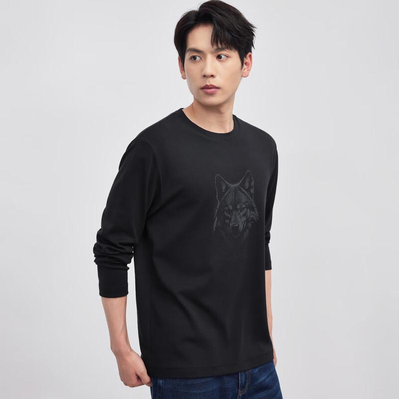 Septwolves Men's Tencel Blend Round Neck Long Sleeve T-Shirt