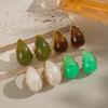 Xia Ling 18K Gold-Plated Dopamine Resin Stud Earrings for Women