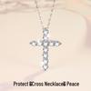 Women's Retro Moissanite Cross Pendant Necklace, S925 Sterling Silver Clavicle Chain