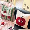 Washable Cartoon Pillow Cover Square Cushion Cover Modern Cream Style Pillow Cover  Sofa