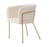 Leisure Chair, Set of 6, Dressing Chair, Light Luxury, with Four Metal Support Legs, Imitation Rabbit Down, White[OLD SKU:WF317938AAB-6]
