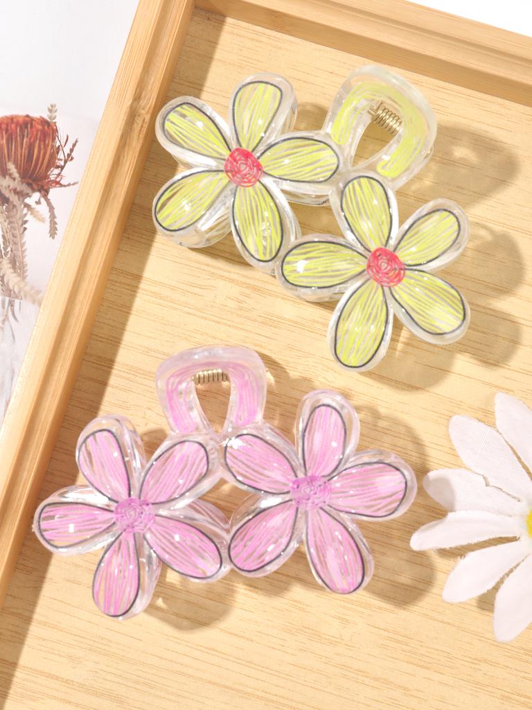 Fashion Flower Hair Claw Clip for Women New Hawaiian Hair Clamp Vacation Beach Style Hairpin Hair Accessories forThin/Thick Hair