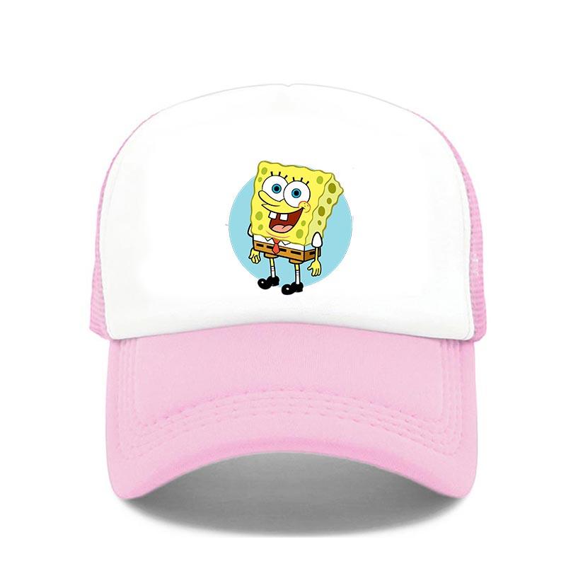 Fashion Cute SpongeBobs Print Baseball Cap Cartoon Men Women Summer Sun Mesh Hat Anime Adjustbale Sunshade Golf Cap Trucker Hat