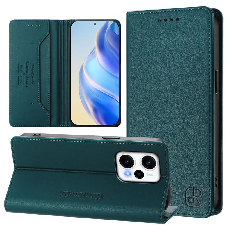 

Роскошный антивор-кошелек флип-чехол для телефона Redmi 12 Note 12 Pro Plus 12S Turbo 5G кожаные чехлы магнит однотонный чехол for Redmi 12 4G зелёный