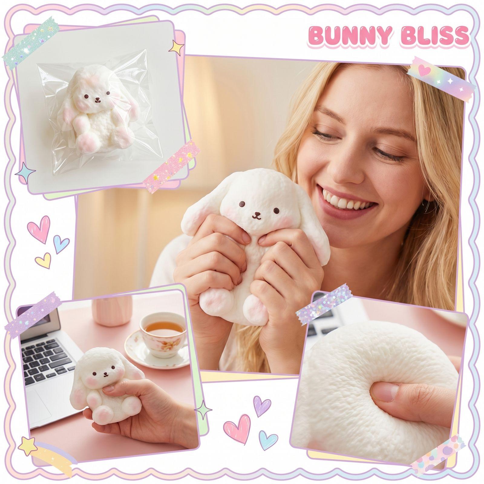 Floppy-Eared Bunny Toy — The Stress Reliever One Size белый