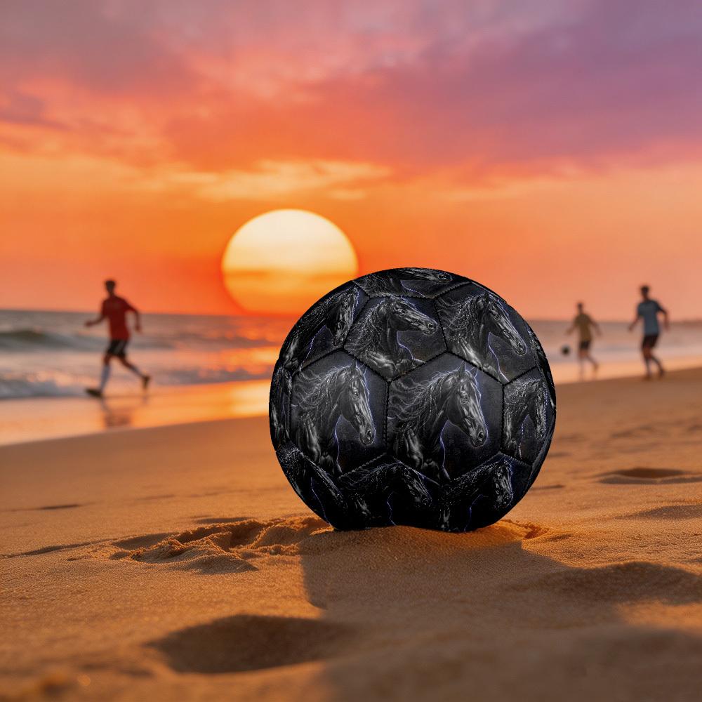 1pc Mystical Horse Art Theme Soccer Ball Football, Size 5, Lightweight PVC, Outdoor Training Soccer Ball,Sports Gift t61440