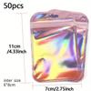 Laser Rainbow Self Sealing Bag Reusable Sealed Zipper Lock Packaging Bag Earrings Necklaces Hair Accessories Wrapping Pouch Product Storage Sack