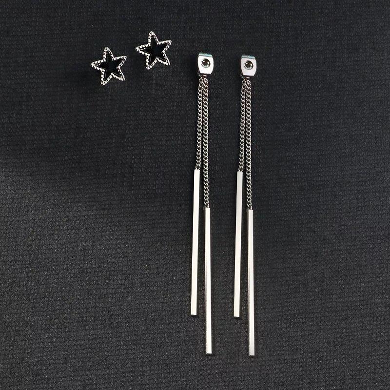 New Geometric Triangle Long Tassel Bar Drop Earrings For Women Minimalist Personality Ear Line Dangle Long Earrings Oorbellen