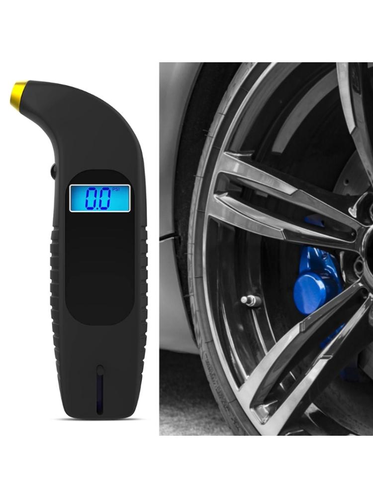 Digitale dekktrykkmålere 2 i 1 Nøyaktige digitale PSI-dekktrykkmålere med mønsterdybdemåler Baklys for bil lastebil