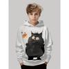 Jungenbekleidung Kawaii Katzenmuster Herbst Kapuzenpullover Lässige Mode 3-14J Sweatshirt für Jungen Outdoor Bequeme Kinderbekleidung