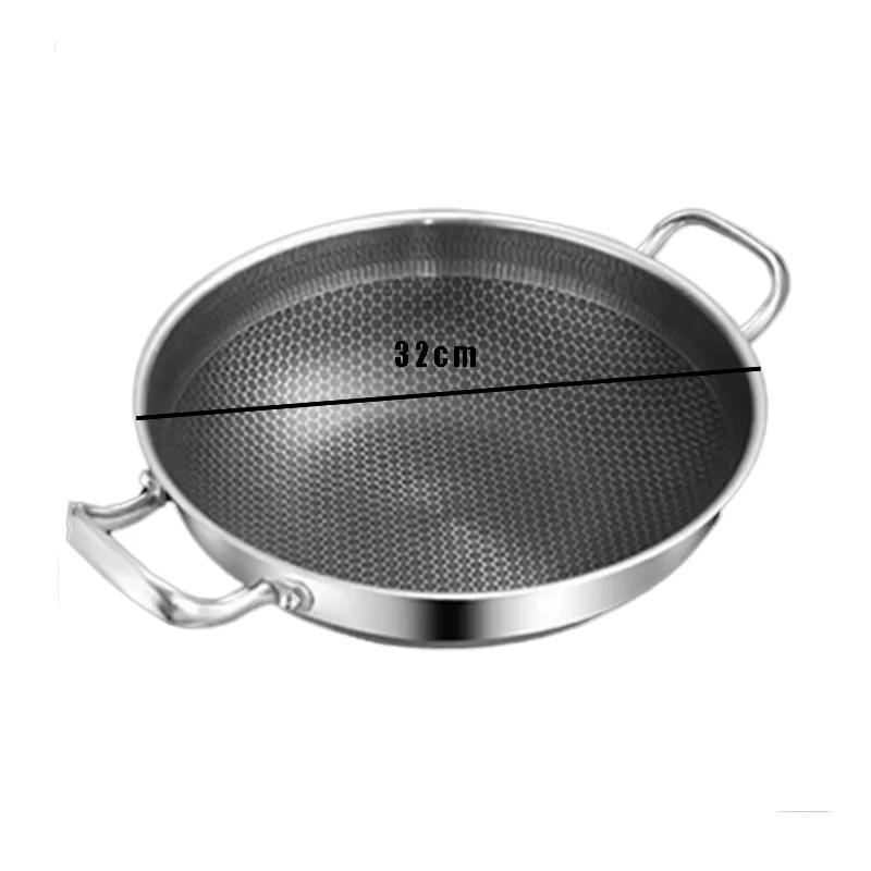 

32 см антипригарная сковорода вок суповая кастрюля из нержавеющей стали Honeycomb домашняя индукционная плита для стейков газовая плита универсальная кухонная утварь