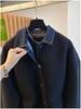 Women's Loose Fit Denim Patchwork Lambswool Jacket - Korean Style Autumn/Winter Plus Size Fur Top