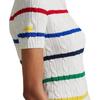 Polo Ralph Lauren Podzim/Zima 25 Série US Open Vzor poníka Pruhovaný bavlněný úpletový svetr Dámský svetr 211A89197-001