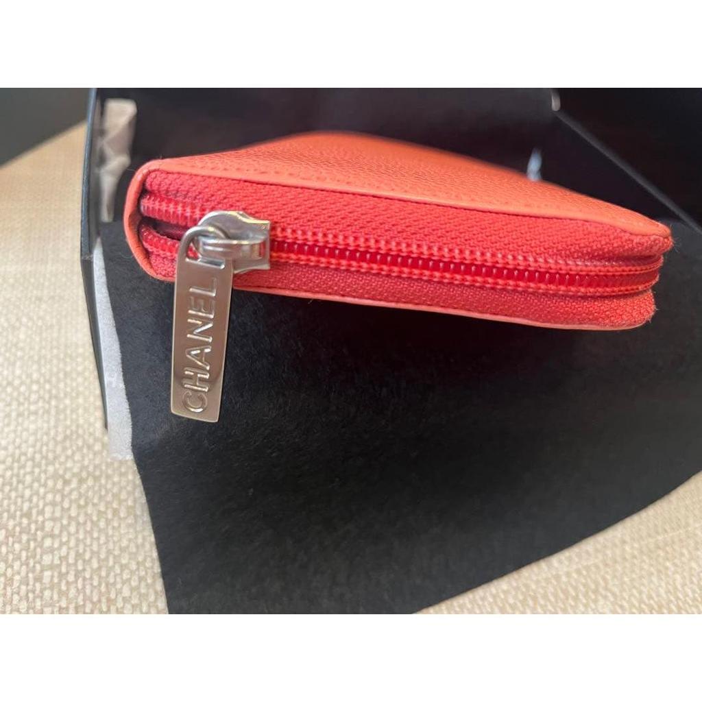 Used CHANEL Caviar Skin Round Zip Long Wallet
