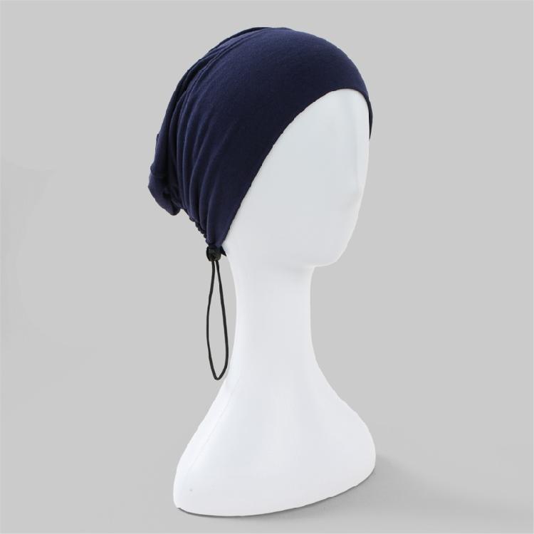 Commuters Friendly Turban Hat Adjustable Drawstring Head Cover Skull Hat for Women Mercerized Cotton Comfortable Headwrap
