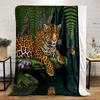Majestic Leopard by the Jungle Pond Patterned Flannel Blanket Perfect for the Bedroom Living Room, Sofa, or a Little Nap