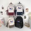 Cartoon-Rucksack mit Kontrastfarbe für Mittelschüler, leichter Schulrucksack, Damenrucksack mit großem Fassungsvermögen