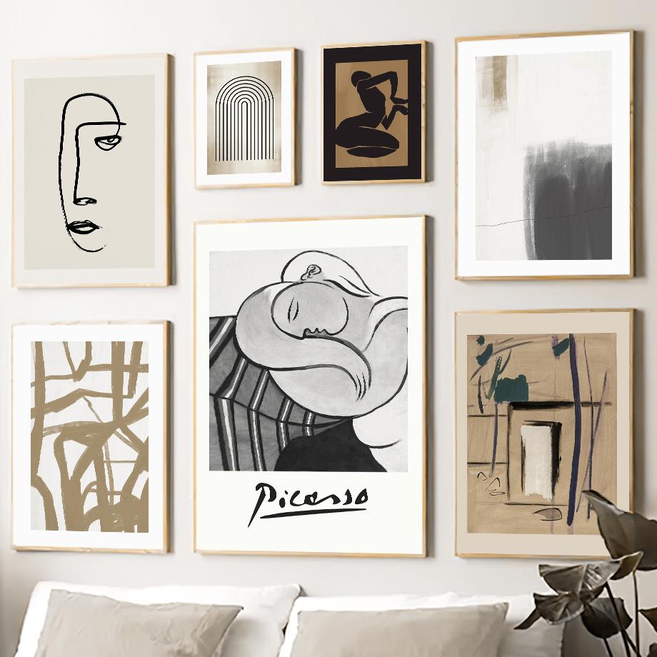 Abstrakte Linie Gesicht Vogel Picasso Nude Mädchen Wand Kunst Leinwand Malerei Nordic Poster Und Drucke Wand Bilder Für Wohnzimmer decor