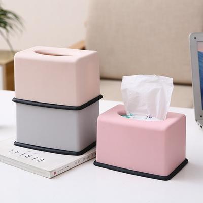 Cylinder/Square Paper Towel Box Solid Color Napkin Holder Multifunctional Tissue Box Household Use