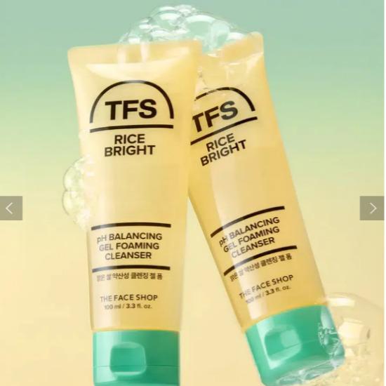 

The Face Shop Rice Bright pH Balancing Gel Foaming Cleanser Gentle Rice Cleansing Foam 100ml