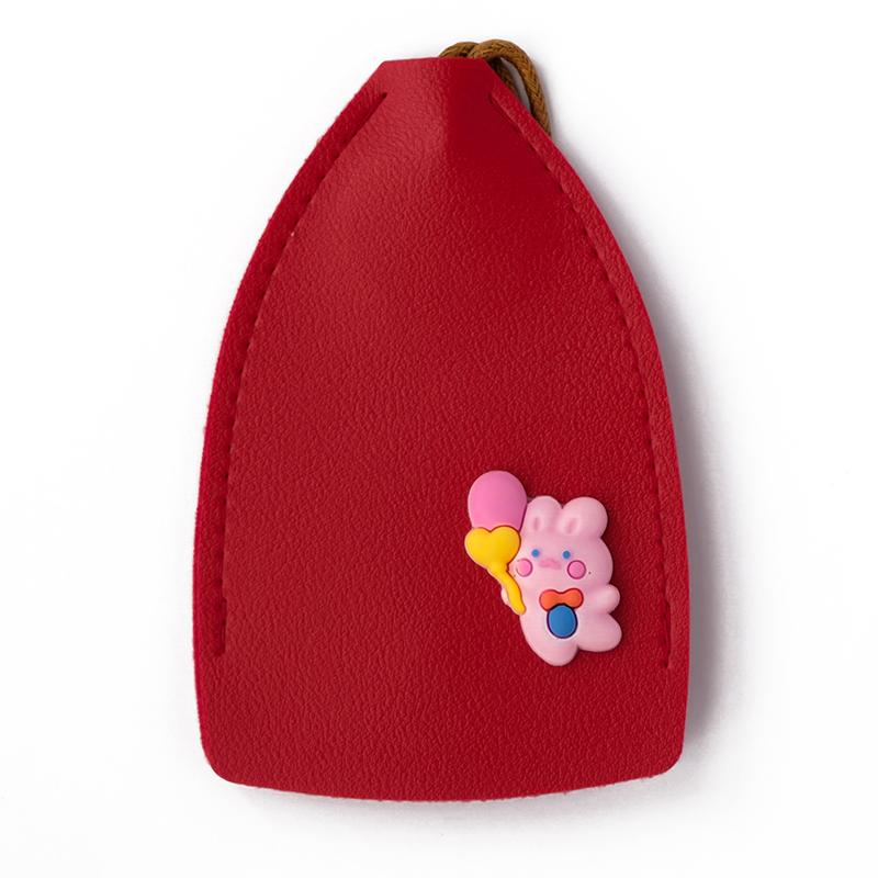 

Милый креативный выдвижной чехол для ключей с изображением животных из мультфильма, чехол для ключей из искусственной кожи, большой емкости, органайзер для ключей красный