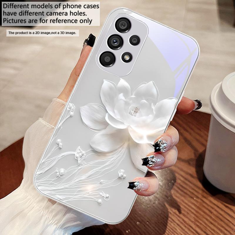 Mgliste i delikatne kwiaty Do Samsung S25 S25 Edge S25Ultra S8 9 S10 20 U ltra S21 Pro 22 Plus S23 FE S24 Ultra Szklane Etui na Telefon