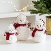 Cute Pink Red Plush Christmas Snowman Doll Decorative Item and Christmas Desktop Decoration Kids Gift  Navidad Decor