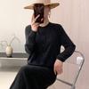 Lekasha Women's Loose Fit Wool Cardigan - Round Neck Long Sleeve Knitwear Pullover