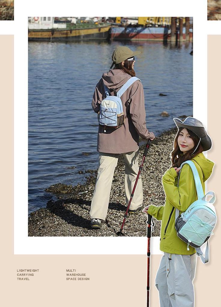 Women's Lightweight Cross-Border Contrast Color Backpack - Versatile Outdoor Sports and Travel Double Shoulder Bag