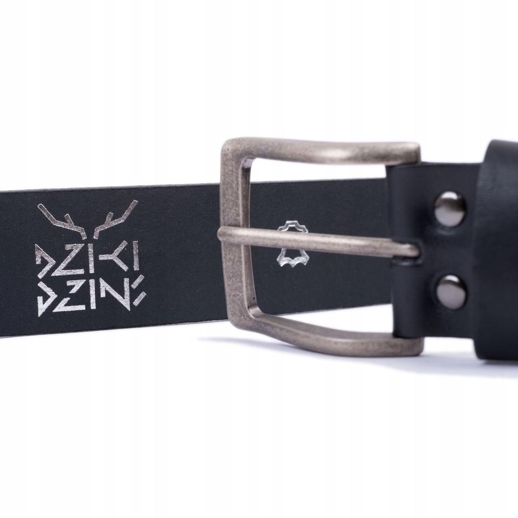 Wild DźINS men's leather belt black genuine grain leather Size 125 cm